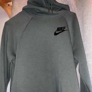 Teal Nike cow neck hoodie with pockets